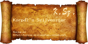 Korpás Szilveszter névjegykártya